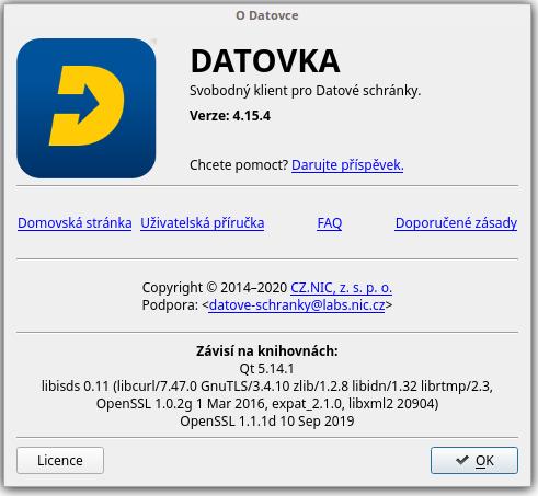 Výroba spustitelné binárky desktop Knihovny, na kterých Datovka závisí: libisds komunikace s ISDS libcurl ustavení komunikačního kanálu s ISDS libxml2 zpracování přenášených dat OpenSSL/GPGme čtení