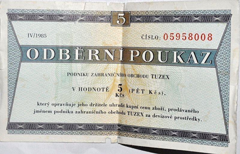 Odběrní poukaz Podniku zahraničního
