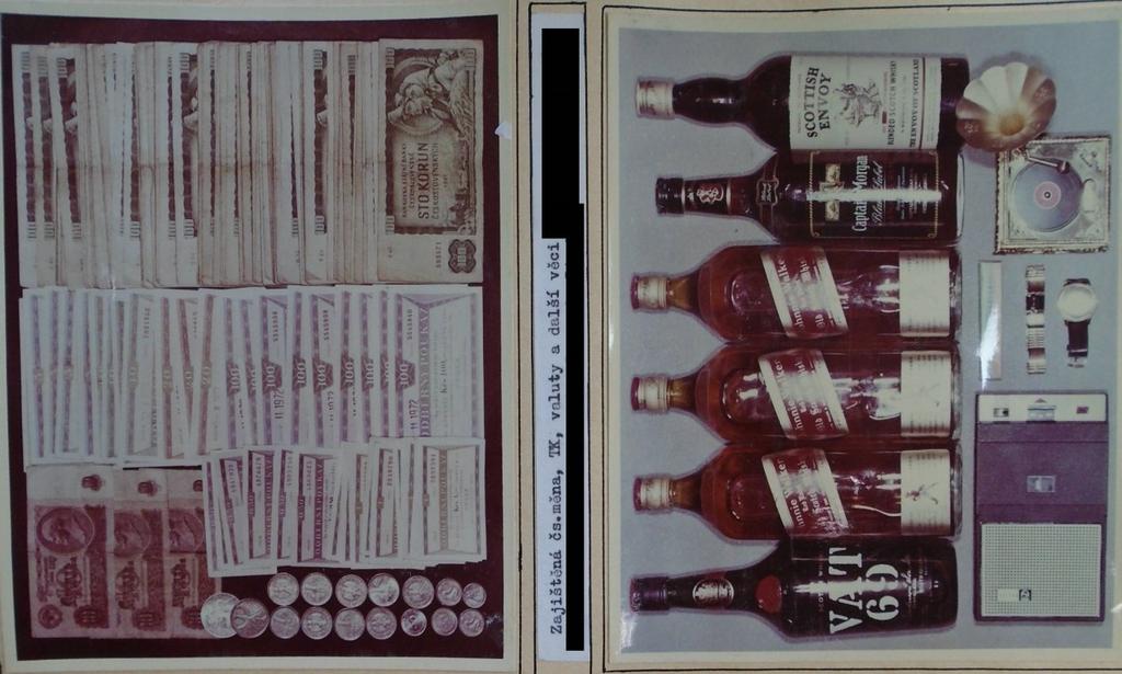 V-16435 MV Valuty, bankovky, tuzexové bony a další předměty zajištěné při