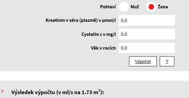 Odhad glomerulární filtrace Odhad glomerulární