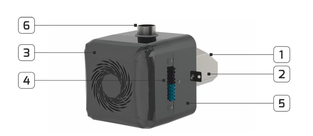 4.2. Popis hořáku Hořák je určen pro spalování pevných paliv ve formě pelet. Ty musí odpovídat požadavkům viz kap. 3. Činnost hořáku je automatická a za normálních okolností nevyžaduje dohled.