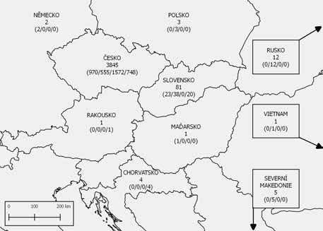především makromycety z oddělení Basidiomycota (658 položek, 267 druhů) a Ascomycota (19 položek, 82 druhů), menší měrou bylo zastoupeno oddělení Myxomycota (6 položek, 4 druhy).
