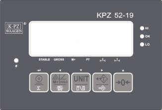 Battery operation possible. Function : automatic and manual Zero setting. Tare setting up to 100 %, pretare function, switch Net and gross weight repeatedly.