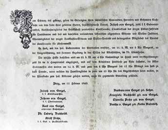 Úmrtní oznámení Josefa z Hergetu (z archivu RNDr. Vladimíra Pouzara, DrSc.). stavbu Norbertina pro potřeby Ústavu šlechtičen či úpravu domu emeritních kněží u kostela sv.