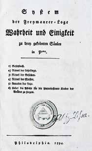 Je to nesporně nejvýznamnější bohemikální zednářský tisk 18. století. Titulní stránka seznamu členů lóže Wahrheit und Einigkeit pro rok 1790. (Zednářský letopočet začíná 4000 před n. l. mytologickým stvořením světla).