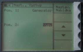 1: Generator (K tomuto výstupu je připojen stále nelze měnit.) Pom. 2: Vyp., Mik. Kan. 1 (Pro kontrolní poslech na sluchátka.) Obrázek 165 Nastavení výstupů.