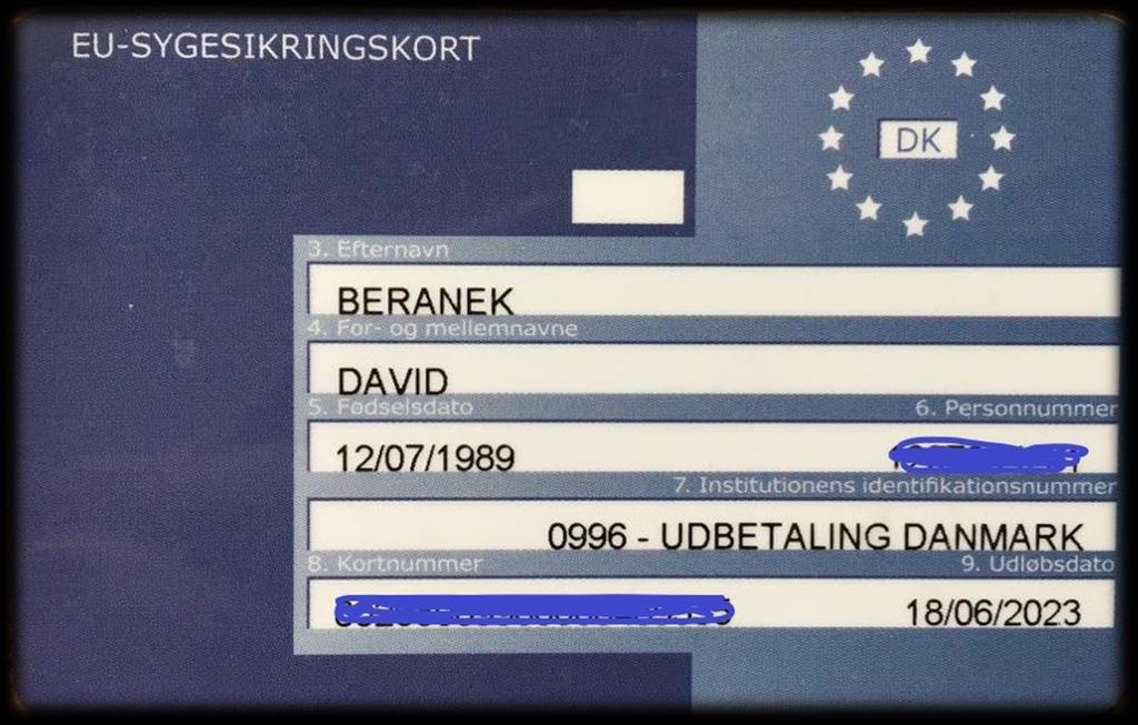 Modrá (evropská) kartička zdravotního pojištěnce Tuto kartičku si musíte objednat on-line na