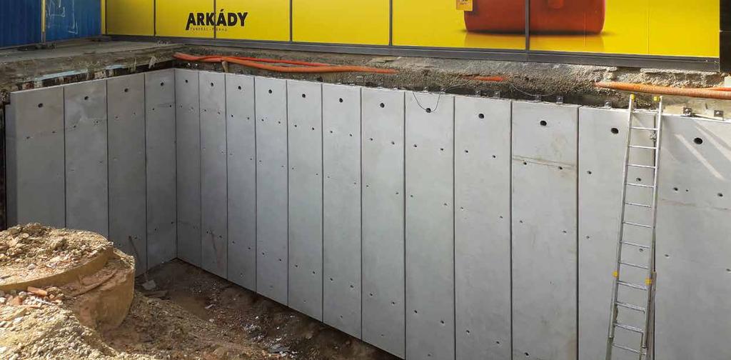 Arkády Praha Pankrác Suterénní Opěrná Stěna Sanace Půdorys / Půdorysná plocha: Stěny délka 21 m a 11 m výšky