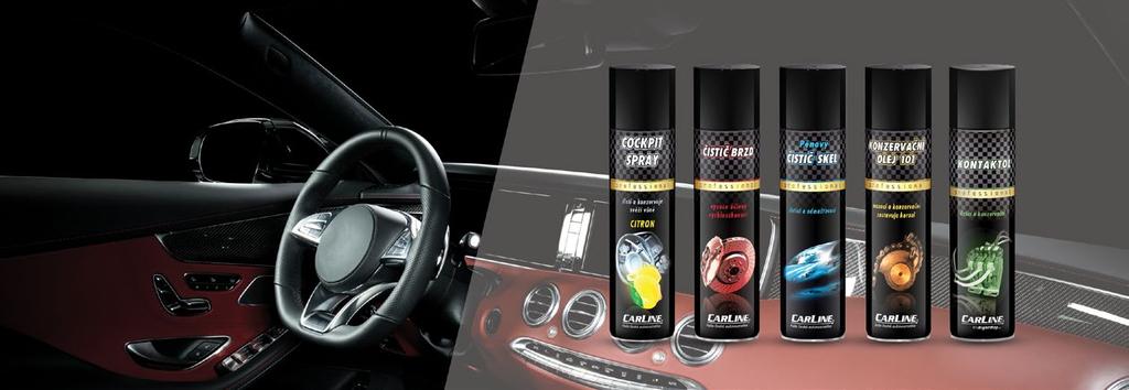 Autokosmetika Tlakové spreje CARLINE Cockpit spray 400 ml Určen k čištění, leštění a konzervaci ploch z gumových, plastových, kožených a koženkových materiálů, zejména palubních desek automobilů.