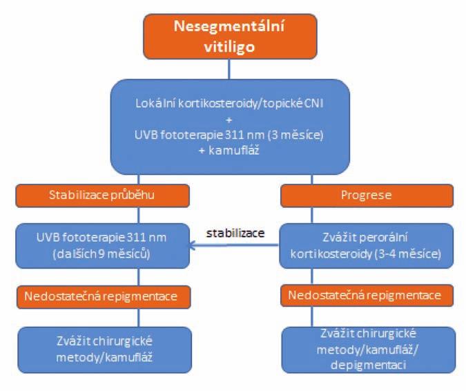 Bez léčby má toto onemocnění obvykle progresivní charakter, i když spontánní repigmentace byla popsána asi v 10 20 % případů.