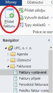 Předpokladem je, že předem zaznamenala údaje o svém obchodním partnerovi do Adresáře.