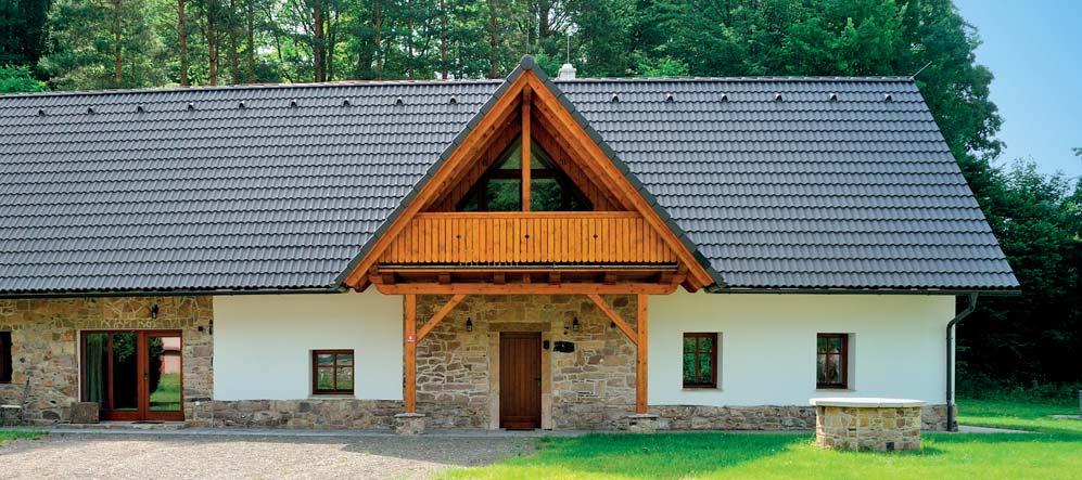 BRAMAC MAX Taška Bramac MAX představuje hospodárné řešení pro všechny šikmé střechy. Formát tašky je větší, proto spotřebujete pouze 7,5 kusů na m 2.