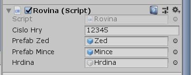 6 Projekt Tyranosaurus Použijeme na to skript Rovina, který připojíme k objektu Rovina a jeho funkci Start().