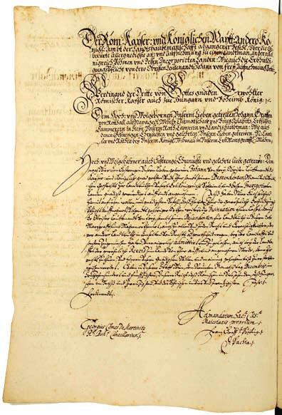 1651: intimace moravského královského tribunálu adresovaná úřadu zemských desk ohledně panovnického