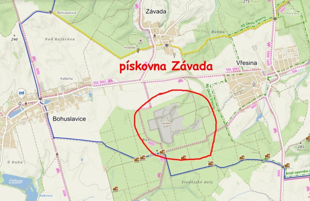 Možnosti sběru a výzkumu souvků v pískovně Závada.(Jiří Dudek) Je to největší pískovna na Hlučínsku, ve které probíhá těžba. Je možnost zde provádět sběry a výzkum za určitých podmínek.