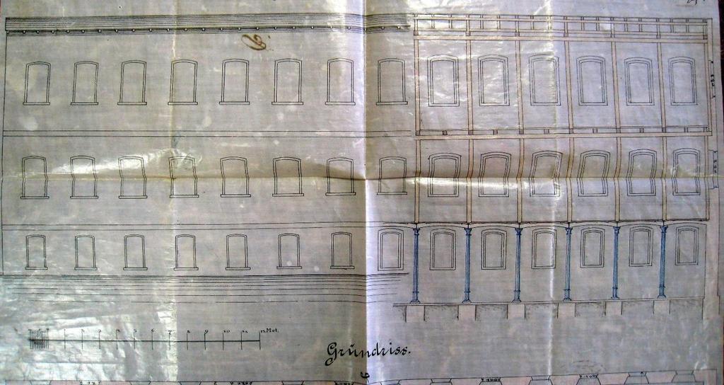 26) Plán výstavby skladiště lnu v Etrichově