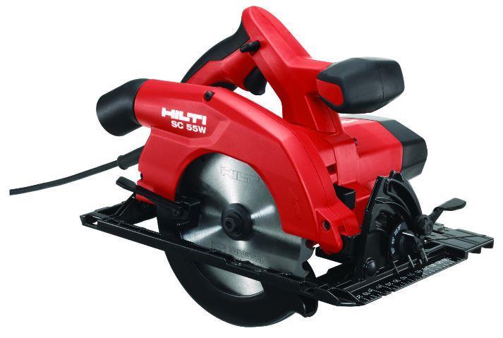 20. Okružná pila HILTI SC 55 W Okružní pila HILTI SC 55 W slouží k přiříznutí desek bednění stropní konstrukce tak, aby byla vybedněna celá plocha stropu a spoje