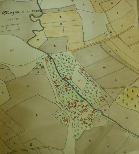Obrázek 1 - Rokem 1770 je v obci evidováno již 24 usedlostí. Rychlejší růst obce přináší až 19. století a rokem 1801 je evidováno ve Svítkově 200 obyvatel, v roce 1840 již 320 obyvatel a polovina 19.