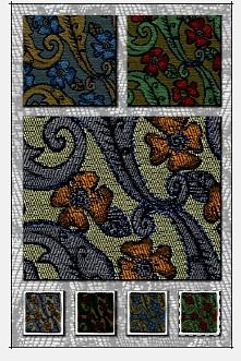 48), kostka, Okenní káro, Glenček, esterházy, Tartan, Skotská kostka, Madraská kostka, Vichy káro, Činovatina, Tatrsál, Pepito (obr.