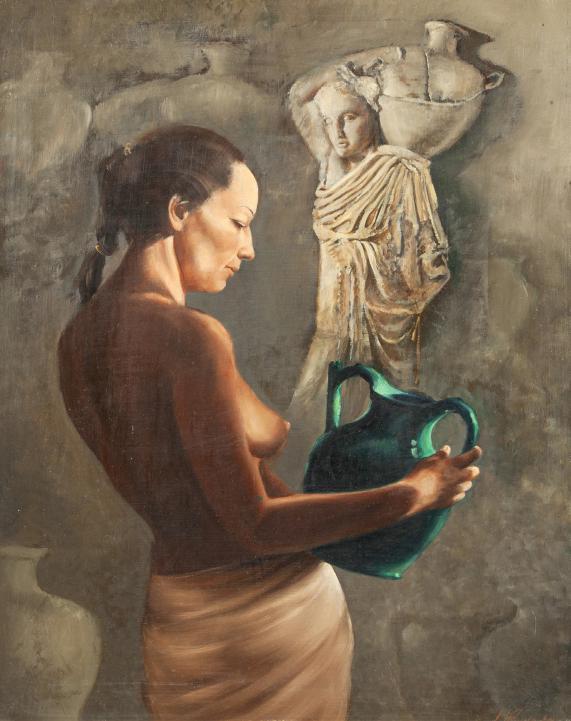 Střela, 1994 olej/deska, 40 x 54,5