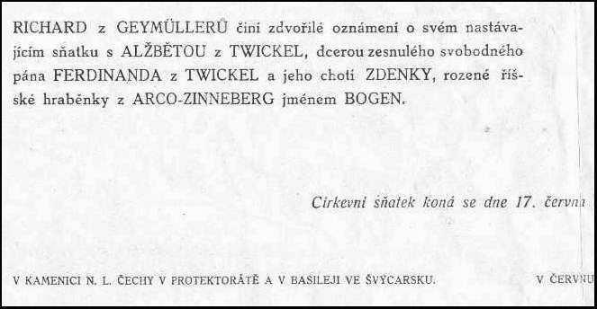 zahradník R. Schönsgibel. Sázela ji škola - děti a dva nejstarší občané města. Dnes je tato lípa snad nejkrásnějším stromem v širém okolí. Z války se vrátili také Richard a Jiří, baronovi synové.