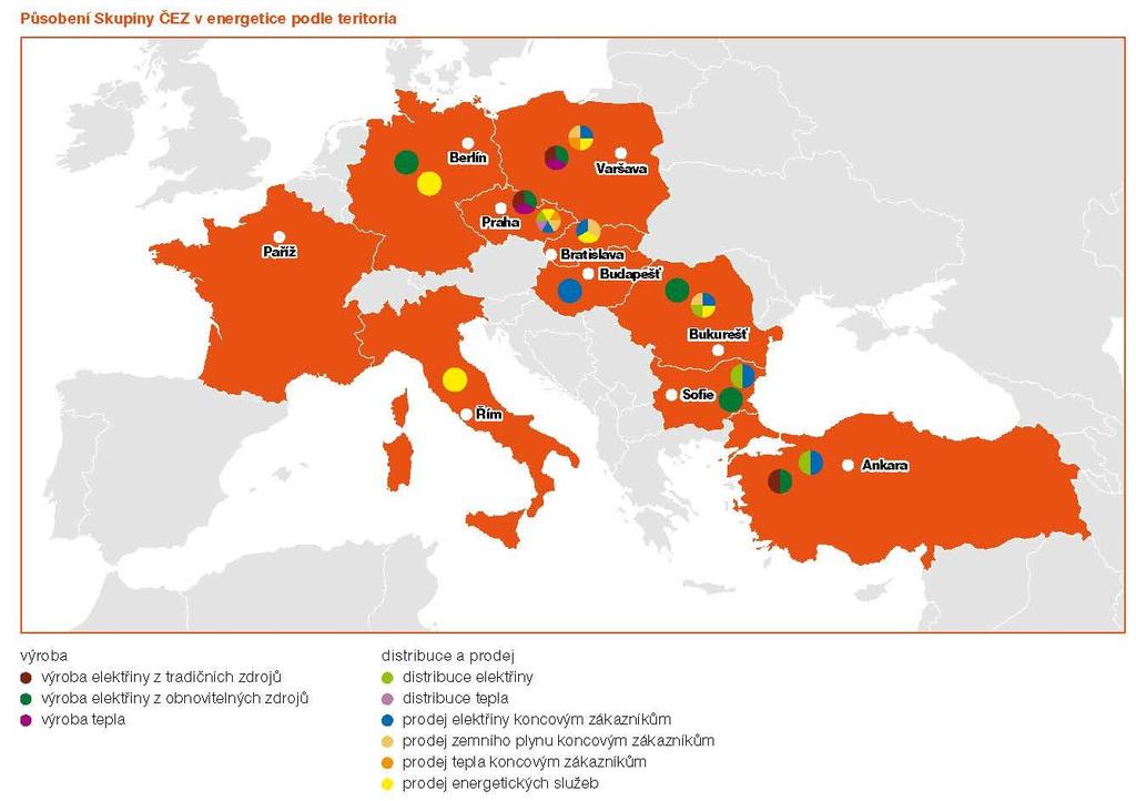 Představení Skupiny ČEZ Skupina ČEZ je integrovaným energetickým seskupením působícím v zemích západní, střední a jihovýchodní Evropy s centrálou v České republice.
