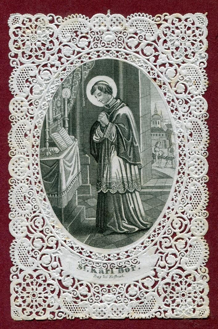 Příloha č. 2. Svaté obrázky od Václava Františka Hoffmanna. 228 Inv. č. 060864 Svatý Karel Boromejský.