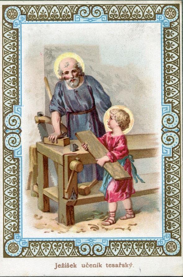 Příloha č. 16. Svaté obrázky, litografie. 242 Inv. č. 060881 Ježíšek, učedník tesařský.