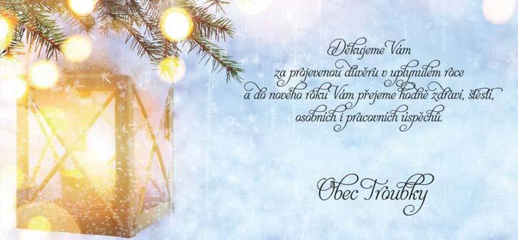 Jindřich Válek PROVOZNÍ DOBA OBECNÍHO ÚŘADU V DOBĚ VÁNOČNÍCH SVÁTKŮ PONDĚLÍ 23. 12. 2019 ZAVŘENO PÁTEK 27. 12. 2019 ZAVŘENO PONDĚLÍ 30. 12. 2019 8.00 12.