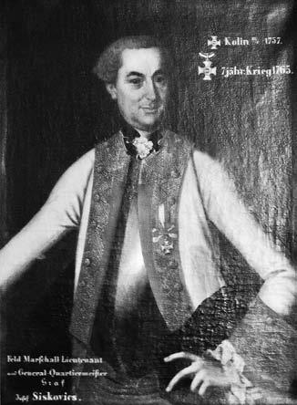 Obr. 2. Polní podmaršálek a generální ubytovatel Josip hrabě Šišković je vyobrazen s rytířským a komandérským křížem Vojenského řádu Marie Terezie. Repro: Hrubant, A. Listmayr, B.