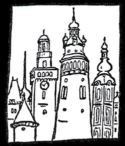 Kolik má Krumlov obyvatel, to také nevím, ale hospod má čtyřiatřicet, tři kostely, jeden zámek, ale zato veliký, dvě brány a velikou sílu památek, vlastně celé to město je jediná historická památka,
