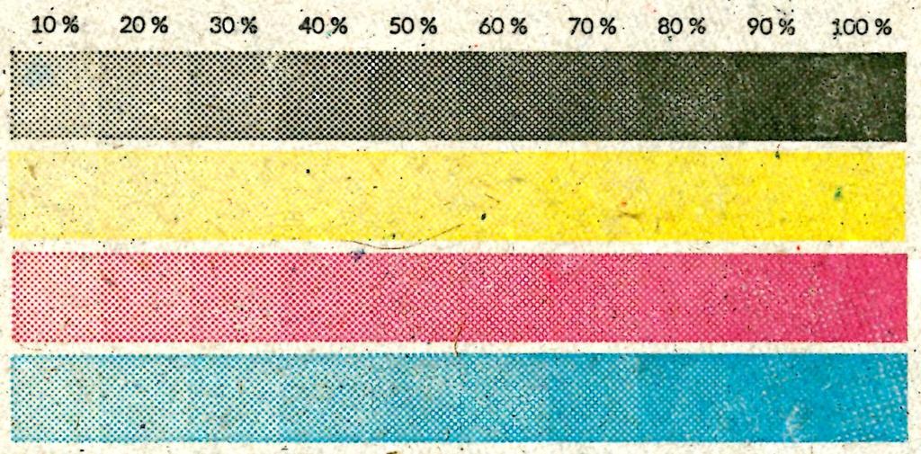 4.8.3 Nárůst tónové hodnoty Nárůst hodnoty tiskového bodu se při standardním měření u ofsetového tisku stanovuje pro 40% a 80% pokrytí.