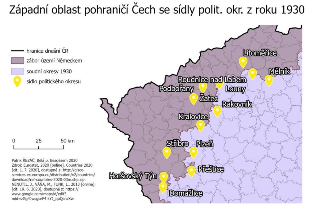 politického okresu. Druhým nejpočetnějším politickým okresem na hraniční obce se staly Prachatice s 37 případy.