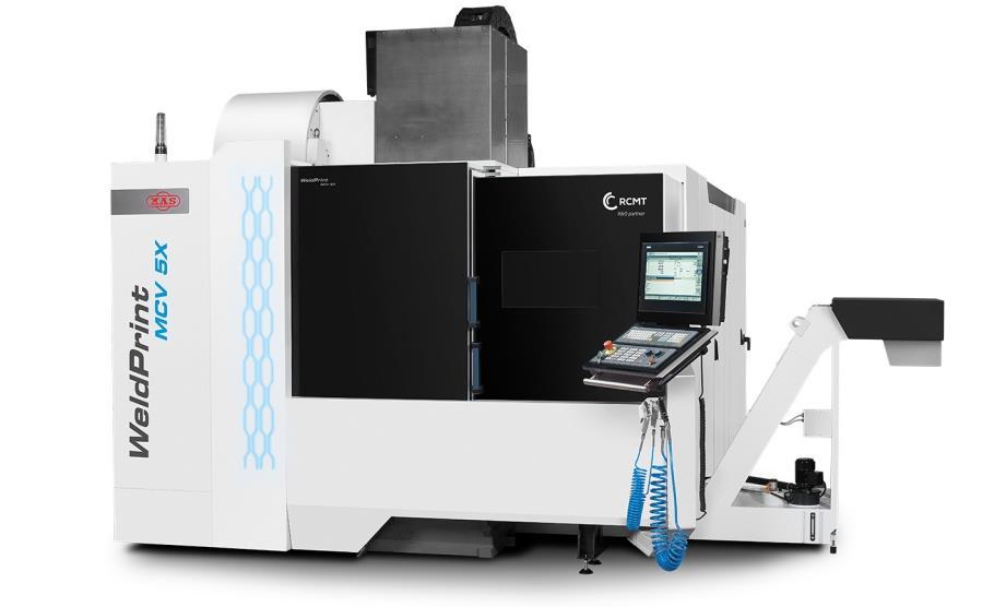 4.2 KOVOSVIT MAS Česká firma Kovosvit MAS nabízí hybridní stroj WELDPRINT MCV 5X Obr. 21, který v sobě kombinuje metodu WAAM a třískové obrábění.