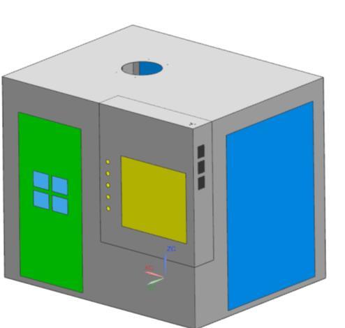 6.3.1 Konstrukce krytování Vstupními parametry pro návrh konstrukce krytování byly zástavbové rozměry frézky, provedení stroje, umístění zkušební stanice v laboratořích RCMT, použité komponenty a