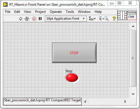 Obrázek 43: Uživatelské rozhraní Ovládání.vi 8.3.2 Struktura programu Struktura programu (RT_Hlavní.