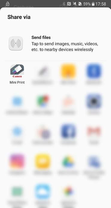 ODESLAT DO APLIKACE MINI PRINT Odešle fotografii do fotogalerie
