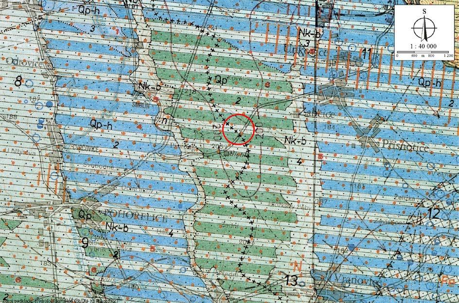 Hranice skládka Jelení kopec, AR Závěrečná zpráva, březen 2015 zdroj: Český geologický ústav, hydrogeologická mapa ČR, mapový list 34-12 Pohořelice Vysvětlivky: průlinový kolektor: kvartérních