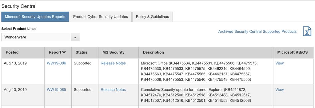 Další novinky Spravuje bezpečnostní záplaty Microsoft (Microsoft Security Updates) Zobrazí nainstalované záplaty
