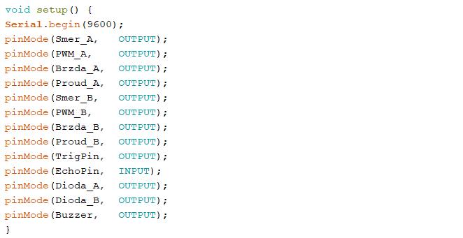 UTB ve Zlíně, Fakulta aplikované informatiky 61 Ukázka kódu 16 Setup() Zde, ve funkci void setup() dochází k prvotnímu nastavování všech pinů a dalších prvků.