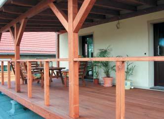 Terasy ze sibiřského modřínu Skladba terasy Terasové prkno 28 x 140 mm - délky 3 a 4 m (spotřeba 6,62 mb/m²)