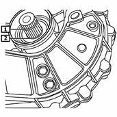 Obr. 7 1 Podélný nosník 2 Silentblok převodovky 3 Odstup 120 mm Obr. 8 1 Spojovací šroub(y) motoru/ převodovky 2 Spojovací šroub(y) motoru/ převodovky. Obr. 9 1 Pojistný kroužek 2 Těsnicí kroužek(y) VW / Transporter T5 2.