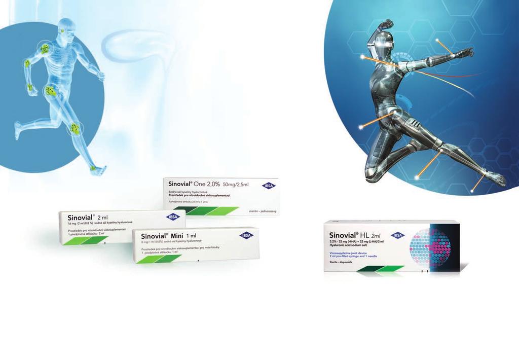 1 předplněná injekční stříkačka 32 mg (H-HA) + 32 mg (L-HA)/2 ml IBI-SIN-002-2019/10 Sinovial, Sinovial ONE a Sinovial HL jsou částečně hrazeny z prostředků veřejného zdravotního pojištění u pacientů