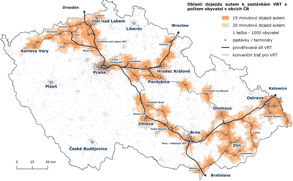 Vysokorychlostní vlaky také pro regiony (Základní varianta) Vysokorychlostní vlaky využijí