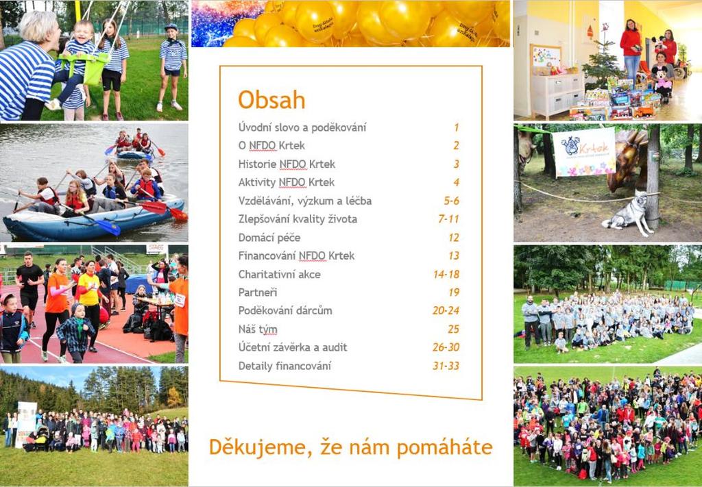 Obsah Úvodní slovo 1 O NFDO Krtek 2 Historie NFDO Krtek 3 Aktivity NFDO Krtek 4 Vzdělávání, výzkum a léčba 5-6 Zlepšování kvality života 7-11 Domácí péče