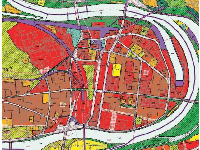 Územní plány a urbanistické studie po roce 1989 Schválením územního plánu z roku 2009 došlo vymezení prostoru