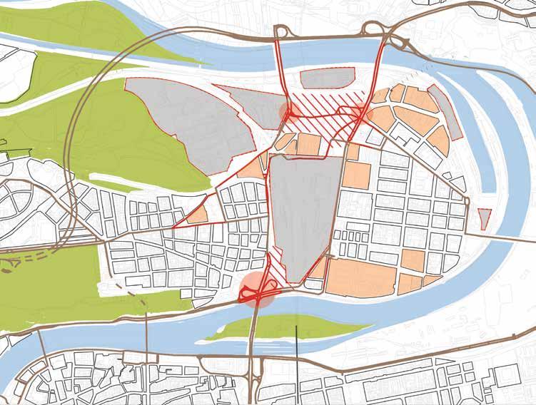 Mapa problematických míst M 1:25 000 Převážná část stabilizovaných homogenních bloků se nachází na území Letné a vytváří ucelenou a fungující strukturu zástavby.