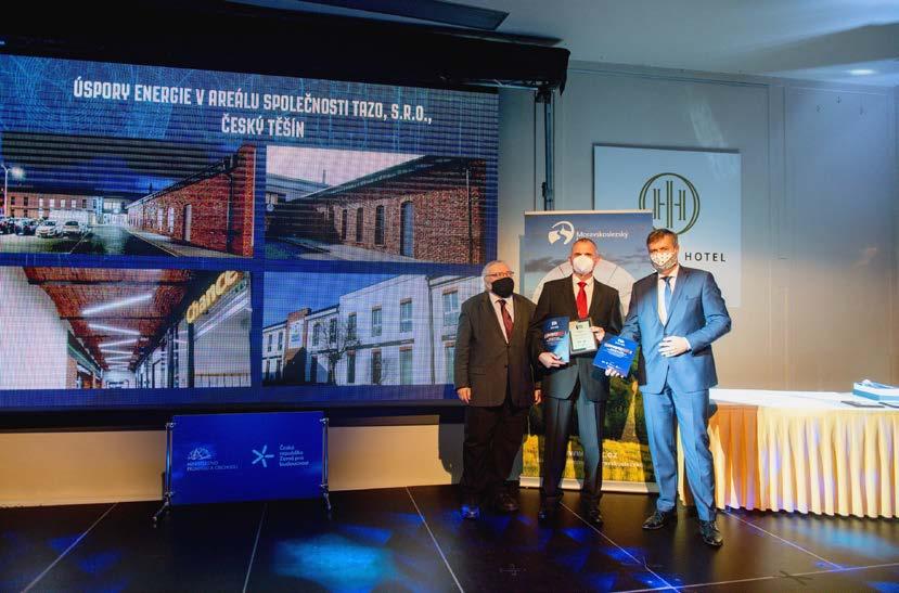 Jiří Dohnal, MBA, ředitel společnosti Beskydská stavební, a.s., po převzetí ceny Ministerstva průmyslu a obchodu ČR, která byla udělena poprvé v historii soutěže.