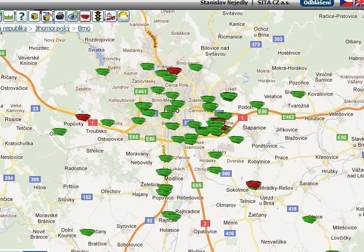3. Služby a sběr Monitoring využití kontejnerů Zařízení propojené s GPS jednotkou, sledující pohyb kontejnerů.