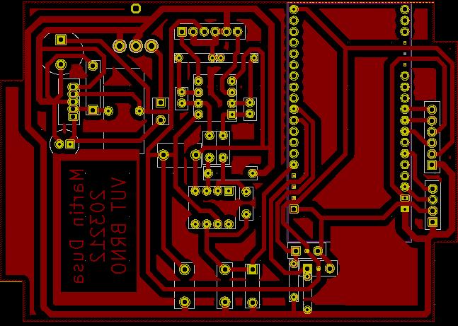 5. HARDWAROVÉ ŘEŠENÍ MĚŘÍCÍHO SYSTÉMU 5.1 Deska plošných spojů První prototyp byl napájen na univerzální spoj. Tato verze však byla nepraktická, a proto nahrazena deskou plošných spojů, dále jen DPS.